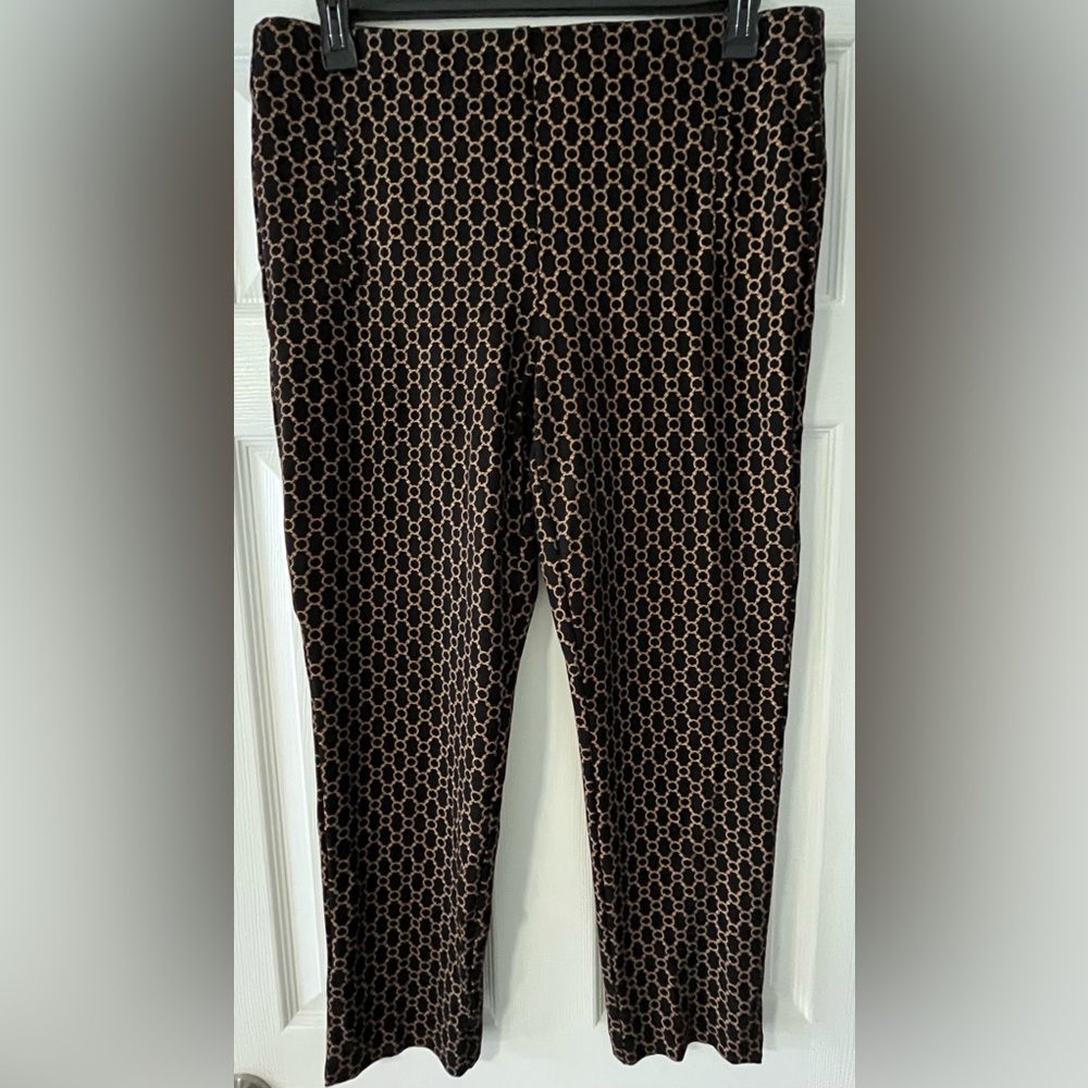 Chico's Black and Tan Geometric Women's Pants
